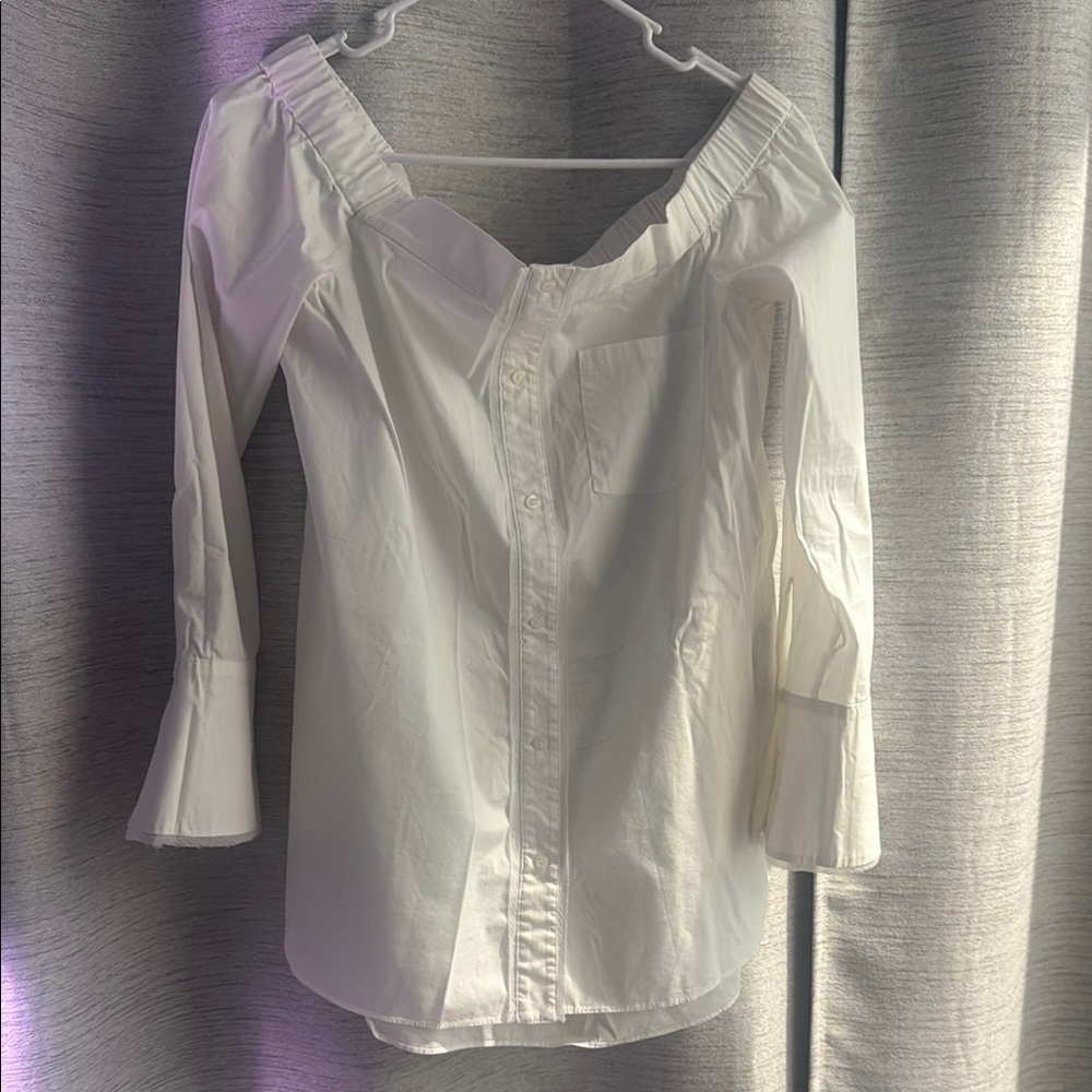 Simply Vera Vera Wang Cream Fitted 3/4 Sleeve Blouse